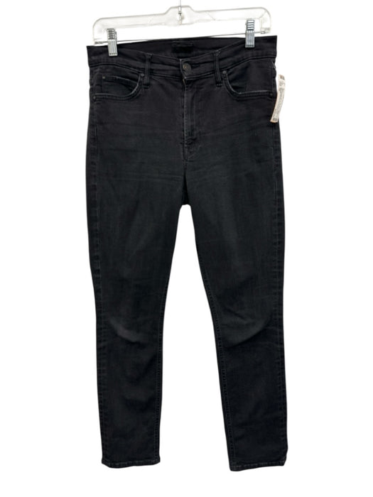Mother Size 28 Black Cotton Blend Mid Rise Ankle Slim Jeans Black / 28