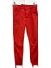 Mother Size 29 Red Cotton Blend Distressed Hem High Rise Button Fly Skinny Jeans Red / 29