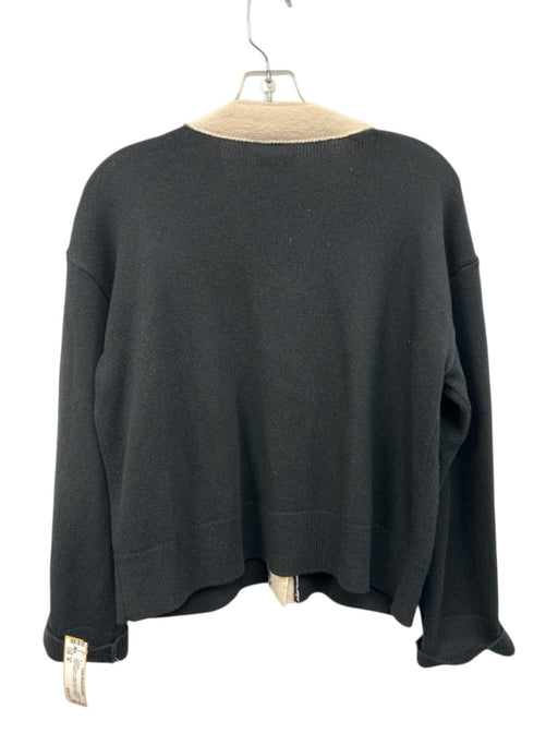 Rails Size M Black & Cream Cotton Blend Mother of Pearl Buttons V Neck Cardigan Black & Cream / M
