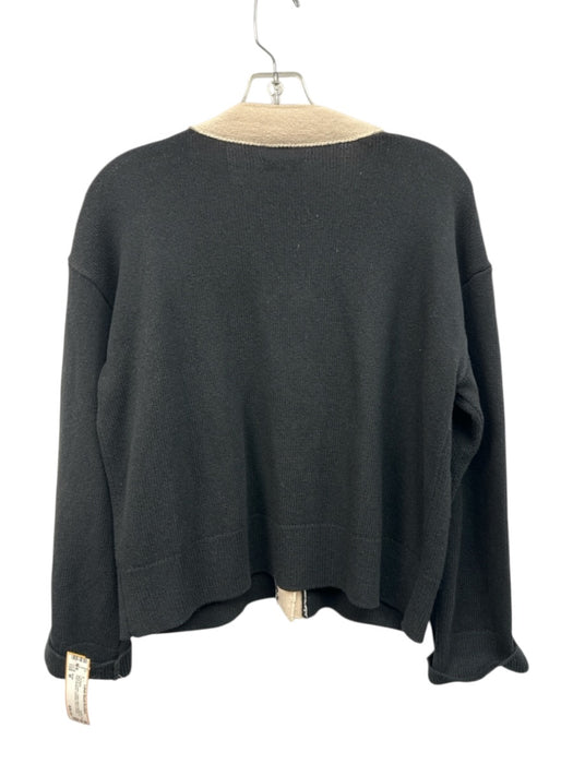 Rails Size M Black & Cream Cotton Blend Mother of Pearl Buttons V Neck Cardigan Black & Cream / M