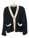 Rails Size M Black & Cream Cotton Blend Mother of Pearl Buttons V Neck Cardigan Black & Cream / M