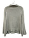 Ann Mashburn Size M Light Gray Merino Wool Blend Ribbed Trim High Neck Sweater Light Gray / M