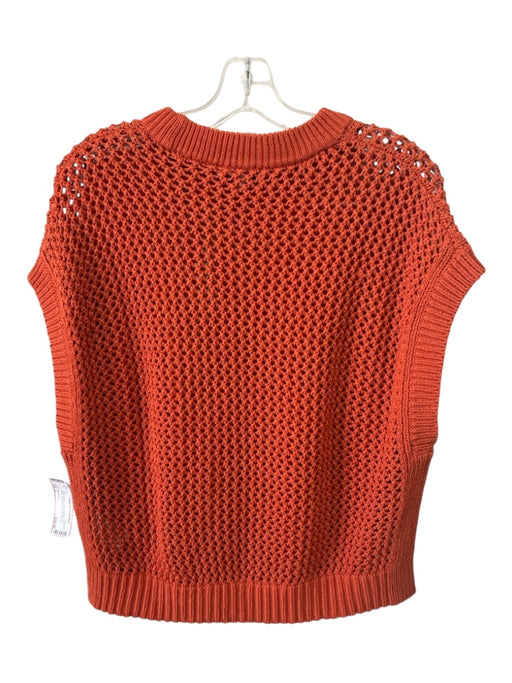 Madewell Size L Burnt Orange Cotton Netting Crew Neck Drop Shoulder Top Burnt Orange / L