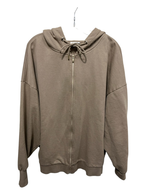 Lune Active Size S Tan Cotton Side Pockets Full ZIp Drawstring Hooded Jacket Tan / S