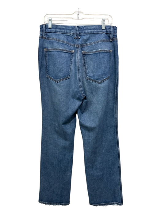 Good American Size 10/30 Medium Wash Cotton Blend High Rise Whiskering Jeans Medium Wash / 10/30