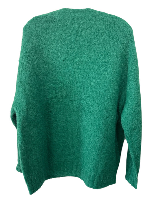 Rebecca Taylor Size M/L Green Mohair Blend Solid Button Front Cardigan Sweater Green / M/L