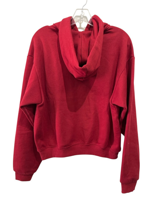 SKIMS Size M Red Cotton Blend Long Sleeve kangaroo Pocket Hoodie Sweater Red / M