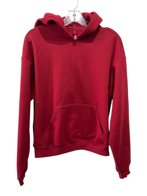 SKIMS Size M Red Cotton Blend Long Sleeve kangaroo Pocket Hoodie Sweater Red / M