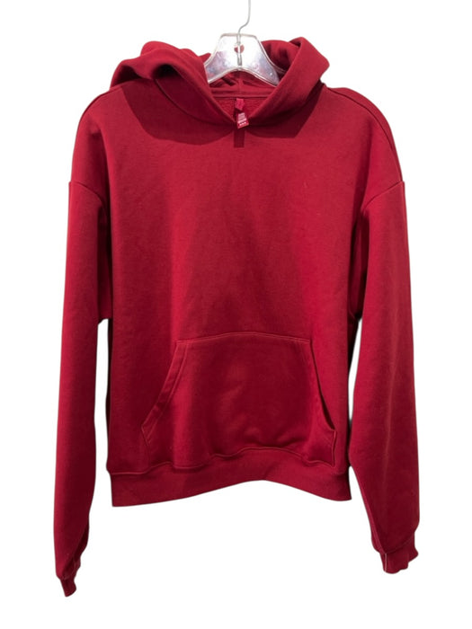 SKIMS Size M Red Cotton Blend Long Sleeve kangaroo Pocket Hoodie Sweater Red / M