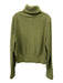 Varley Size L Green Cotton Crochet Knit Open Knit Zip Up Wide Collar Sweater Green / L