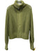 Varley Size L Green Cotton Crochet Knit Open Knit Zip Up Wide Collar Sweater Green / L