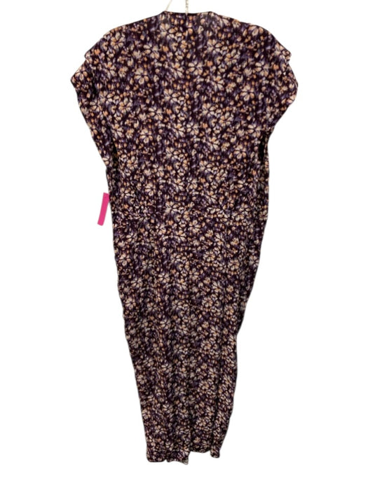 Isabel Marant Etoile Size 42 / M purple & orange Viscose V Neck Midi Dress purple & orange / 42 / M