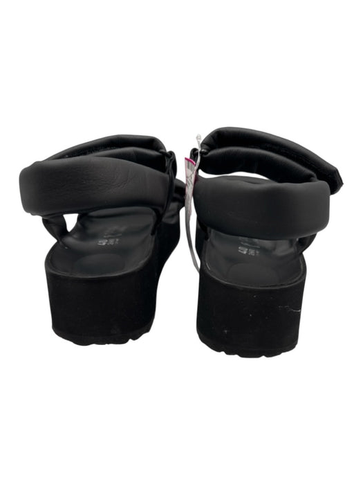 Papillio Birkenstock Shoe Size 40 Black Leather puffy Velcro Slingback Sandals Black / 40