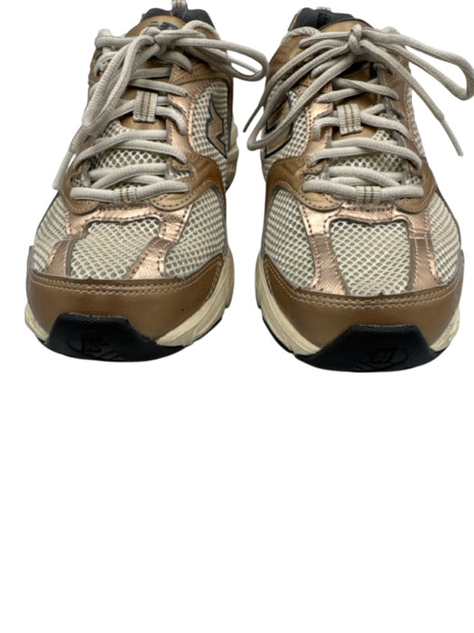 New Balance Shoe Size 7.5 Beige & Gold Synthetic Mesh lace up Running Sneakers Beige & Gold / 7.5