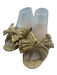 Loeffler Randall Shoe Size 9 Gold textile upper Metallic Accordion Pleat Sandals Gold / 9