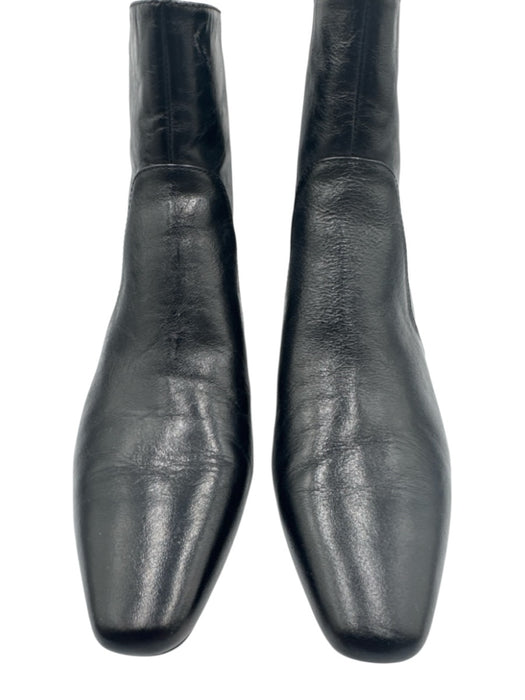 Madewell Shoe Size 8.5 Black Leather Back Zip Chisel Toe Kitten Heel Boots Black / 8.5