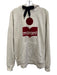 Isabel Etoile Marant Size 42 Gray, Cream, Red Cotton & Polyester Logo Sweater Gray, Cream, Red / 42