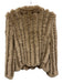 heartloom Size S Beige Rex Rabbit Long Sleeve Striped Hook & Eye Cardigan Beige / S