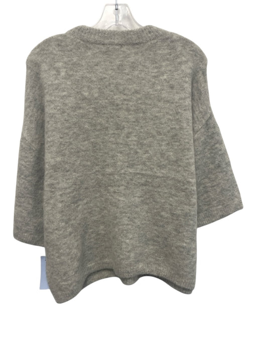 Pistola Size Medium Gray Alpaca Blend Round Neck Heathered Sweater Gray / Medium