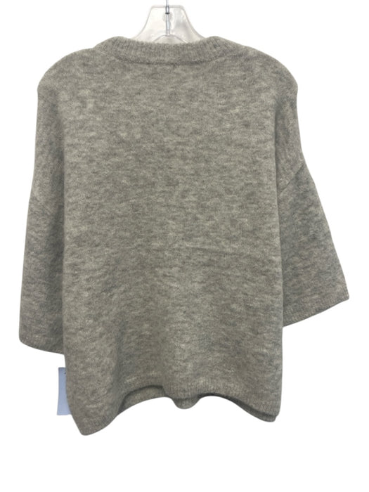 Pistola Size Medium Gray Alpaca Blend Round Neck Heathered Sweater Gray / Medium
