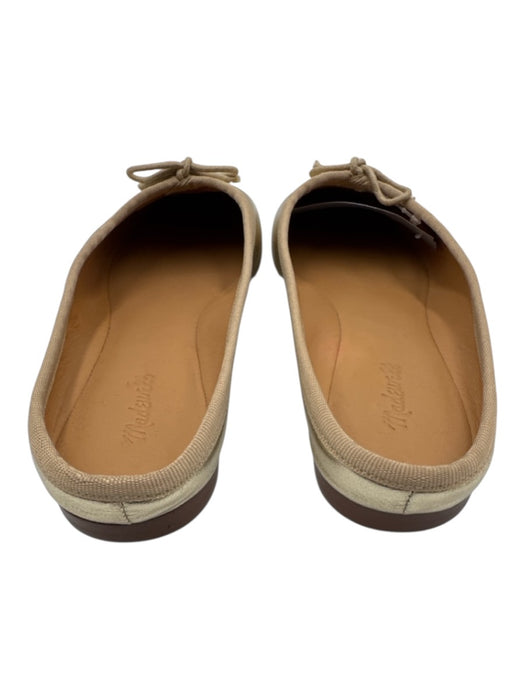 Madewell Shoe Size 8.5 Gold Leather Upper Round Toe Bow Detail Mule Flats Gold / 8.5