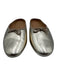 Madewell Shoe Size 8.5 Gold Leather Upper Round Toe Bow Detail Mule Flats Gold / 8.5