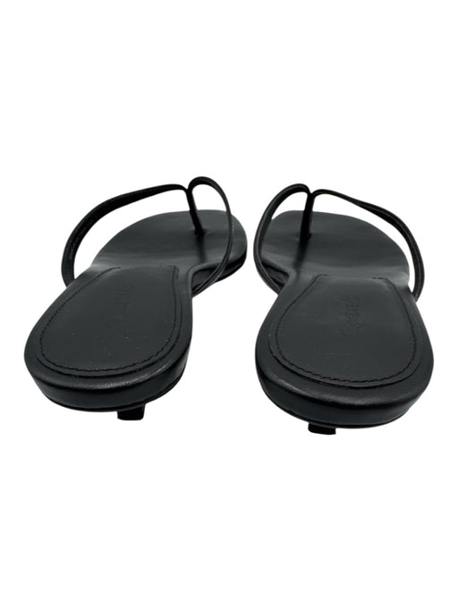 Madewell Shoe Size 9 Black Leather Upper Square Toe Thong Mule Sandals Black / 9