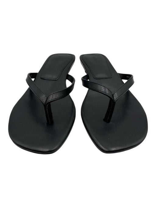 Madewell Shoe Size 9 Black Leather Upper Square Toe Thong Mule Sandals Black / 9