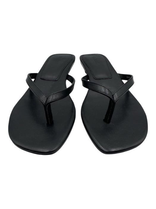 Madewell Shoe Size 9 Black Leather Upper Square Toe Thong Mule Sandals Black / 9