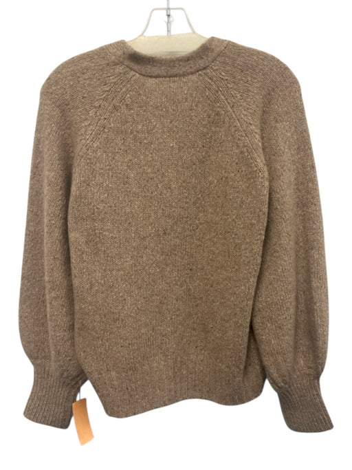 Ann Mashburn Size L Beige Cashmere Knit Button Front Ribbed Hem Cardigan Sweater Beige / L