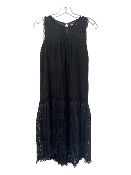 Floreat Size 0P Black Polyester Lace Overlay Round Neck Sleeveless Dress Black / 0P