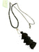 No Brand Black & Gunmetal Metal & Plastic Long Tassel Detail Beaded Necklace Black & Gunmetal