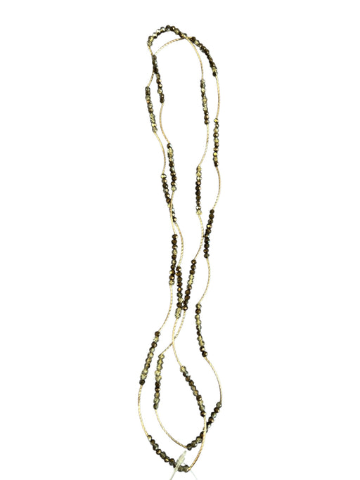 No Brand Silver & Black Beads & Metal Long No Clasp Necklace Silver & Black