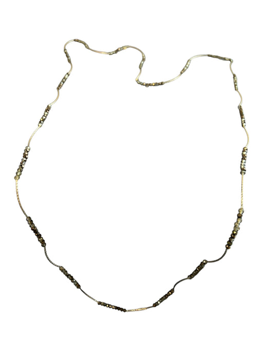 No Brand Silver & Black Beads & Metal Long No Clasp Necklace Silver & Black