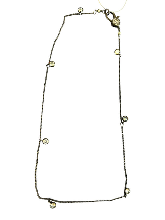 No Brand Gunmetal Metal Clasp Jeweled Choker Necklace Gunmetal