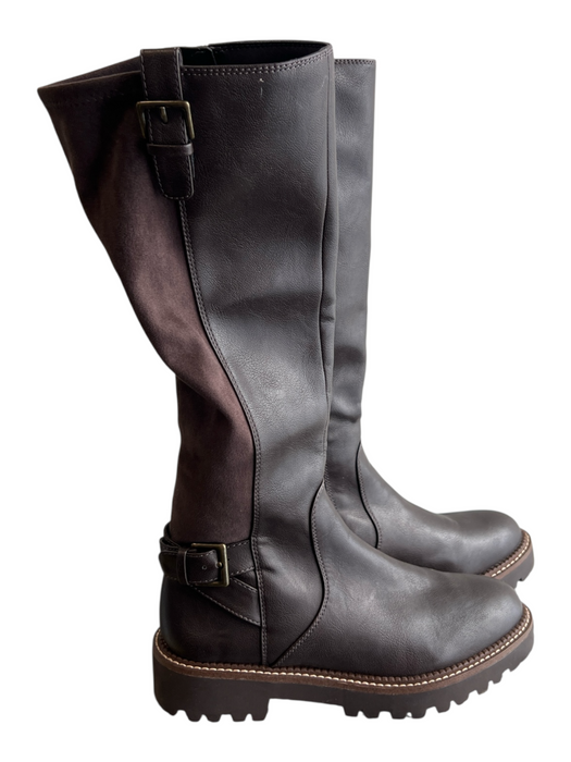 Nordstrom Rack Shoe Size 8 Brown Manmade Material Round Toe Side Zip Boots Brown / 8