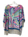 Lilly Pulitzer Blue, Pink & Green Silk Abstract Drop Shoulder Round Neck Poncho Blue, Pink & Green / XXS/XS