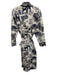 The Cat's Pajamas Size S/M White & Blue Cotton Long Sleeve Open Sash Inc Dress White & Blue / S/M