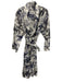 The Cat's Pajamas Size S/M White & Blue Cotton Long Sleeve Open Sash Inc Dress White & Blue / S/M