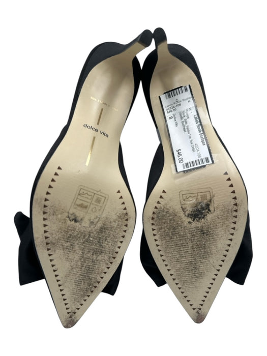 Dolce Vita Shoe Size 8 Black Satin Pointed Toe Bow Detail Stiletto Pumps Black / 8