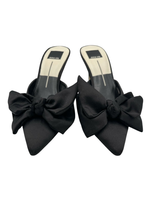 Dolce Vita Shoe Size 8 Black Satin Pointed Toe Bow Detail Stiletto Pumps Black / 8