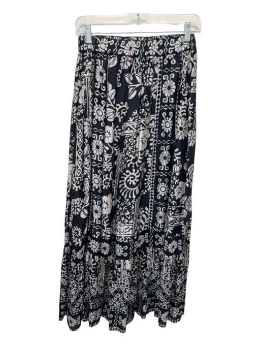 Love The Label Size S Black & White Cotton Blend Geometric Floral Maxi Skirt Black & White / S