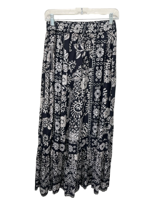 Love The Label Size S Black & White Cotton Blend Geometric Floral Maxi Skirt Black & White / S