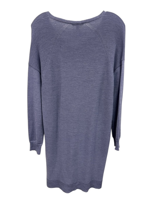 Eileen Fisher Size M Periwinkle Blue Wool V Neck Long Sleeve Dress Periwinkle Blue / M