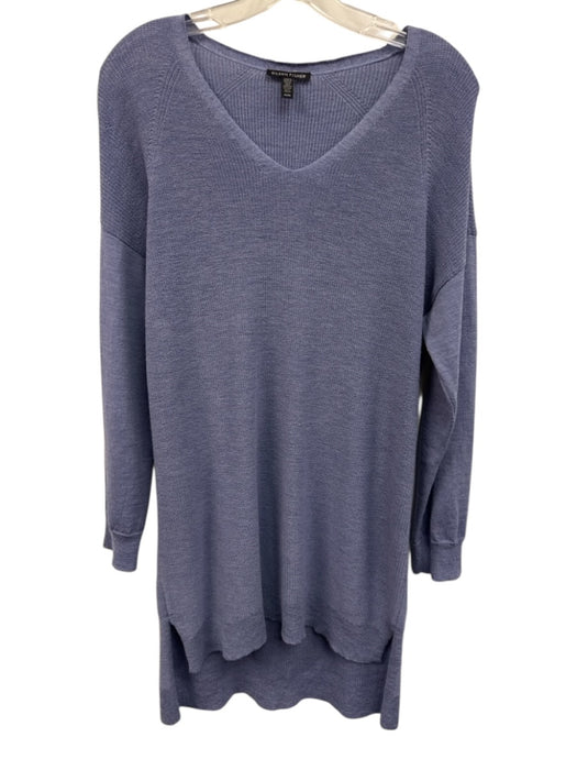 Eileen Fisher Size M Periwinkle Blue Wool V Neck Long Sleeve Dress Periwinkle Blue / M
