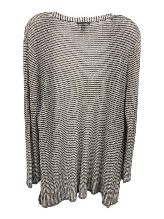 Eileen Fisher Size M White & Black Print Missing Fabric Tag Open Front Cardigan White & Black Print / M