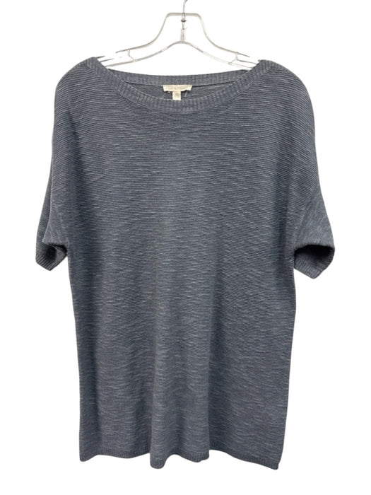 Eileen Fisher Size M Slate Blue Linen Short Sleeve Sweater Slate Blue / M