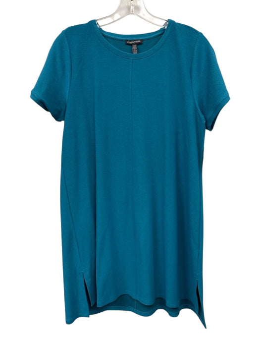 Eileen Fisher Size S Bright Blue Viscose Short Sleeve Dress Bright Blue / S