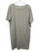 Eileen Fisher Size M Light Gray Cotton Heathered Pocket Wide Neck Dress Light Gray / M
