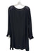 Eileen Fisher Size S Black Silk Wide Neck Long Sleeve Dress Black / S